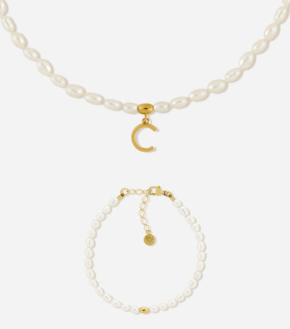 BRUNA The Label Sets C / 18k Gold Vermeil / Perlen Antibes Letter Set