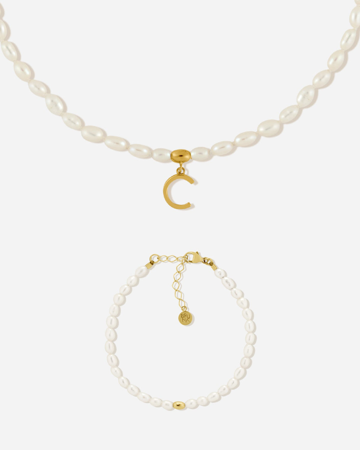 BRUNA The Label Sets C / 18k Gold Vermeil / Perlen Antibes Letter Set