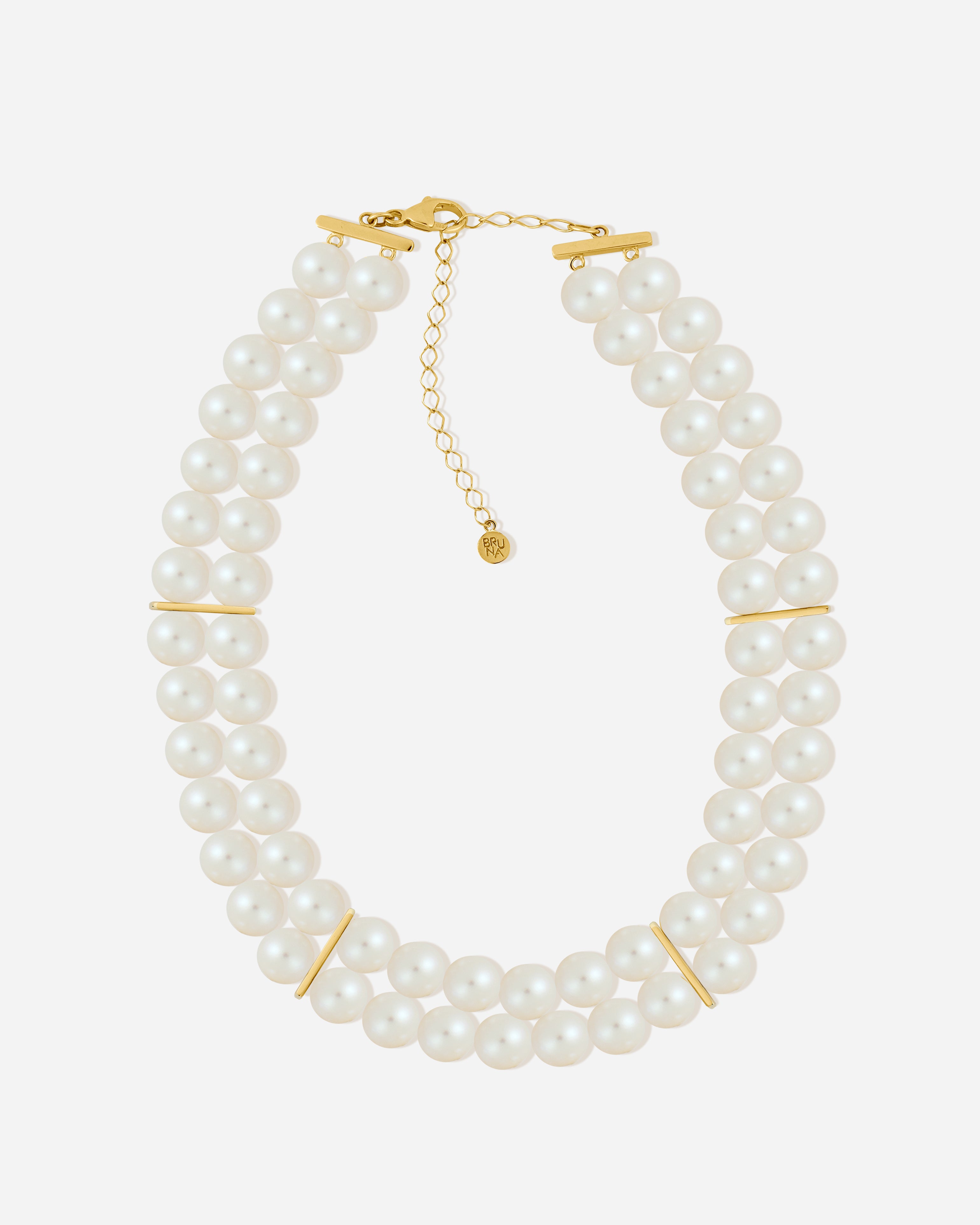 BRUNA The Label Necklace 18k Gold Vermeil / Perlen Messina Choker