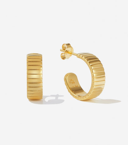 BRUNA The Label Earrings 18k Gold Vermeil / No Gems Bergamo Hoops