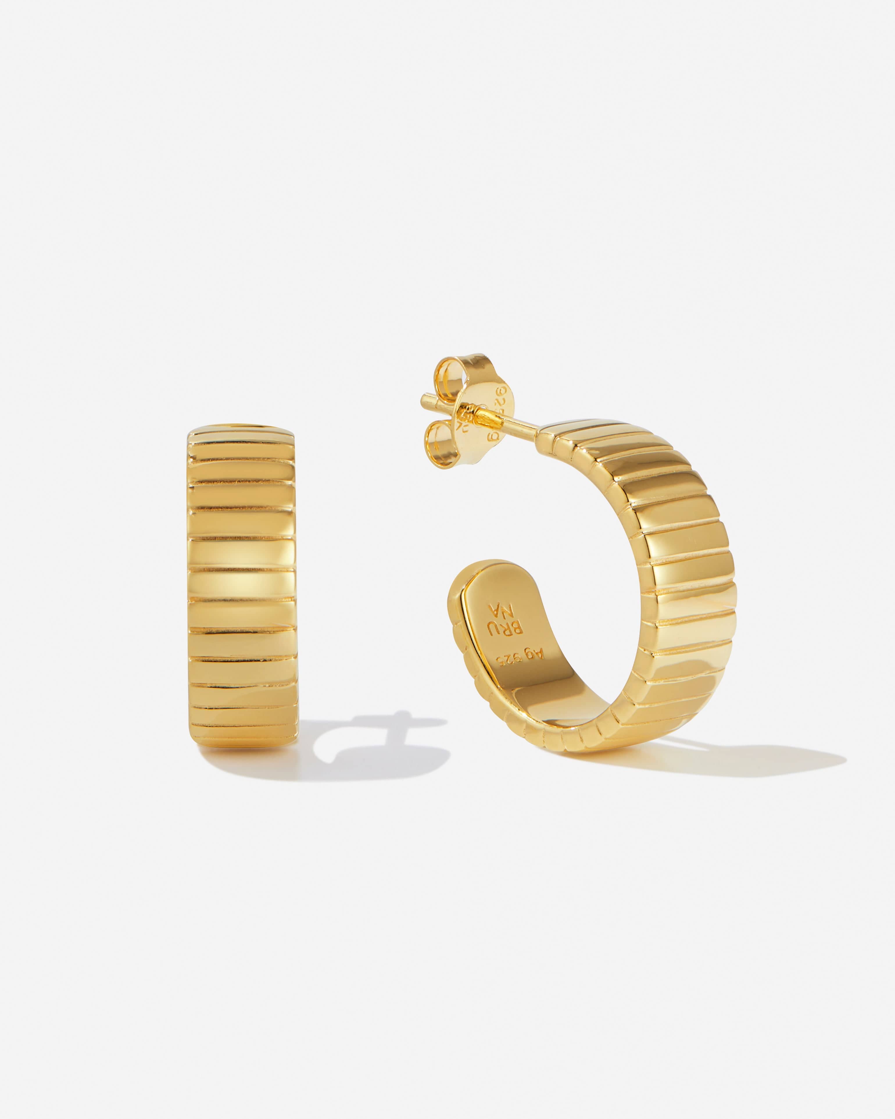 BRUNA The Label Earrings 18k Gold Vermeil / No Gems Bergamo Hoops
