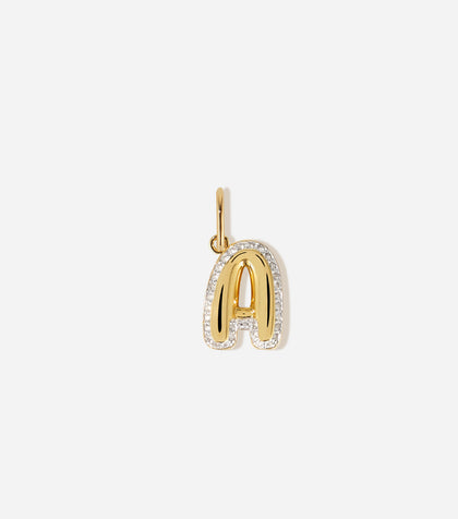 Bubble Letter Topaz Charm