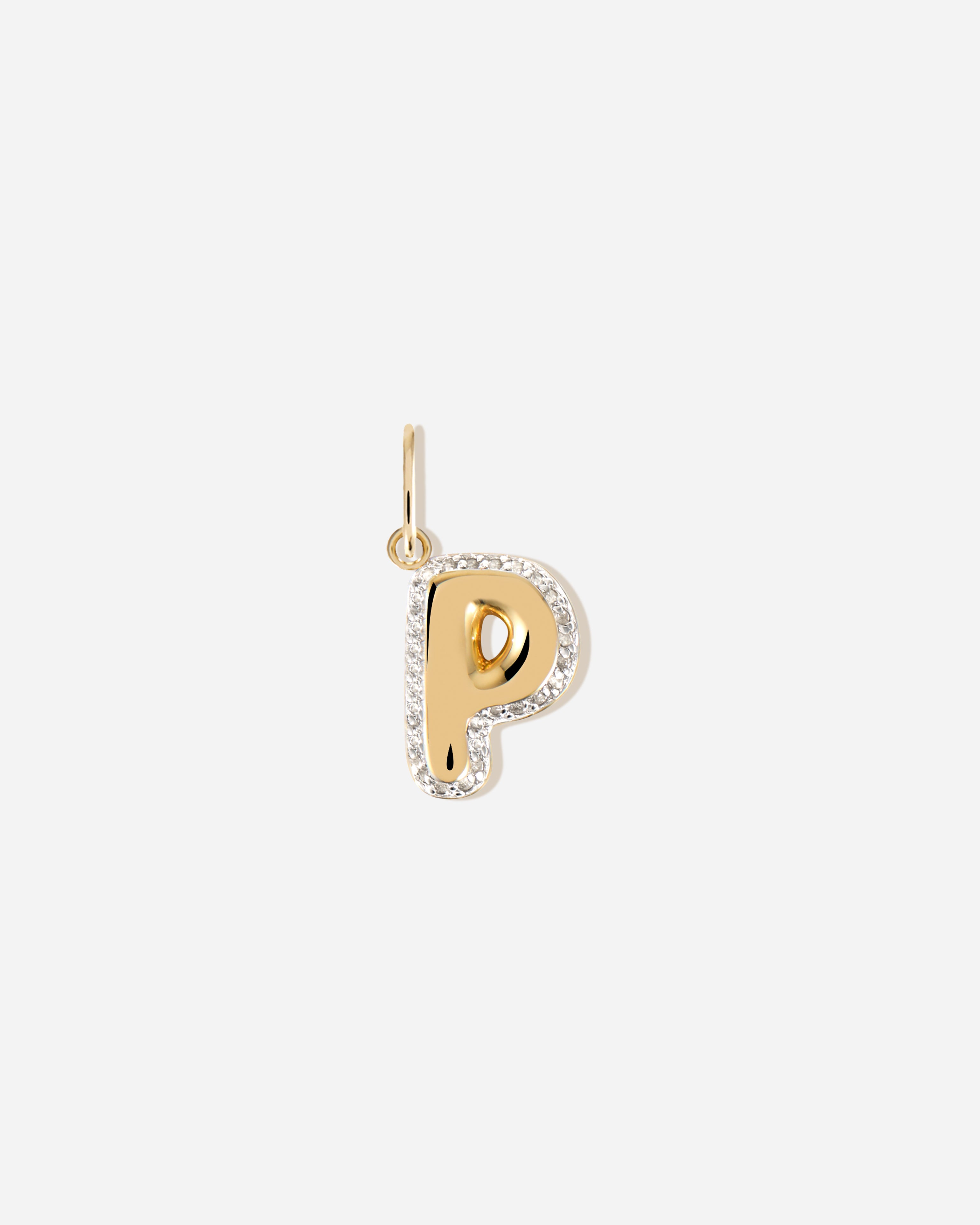 Bubble Letter Topaz Charm