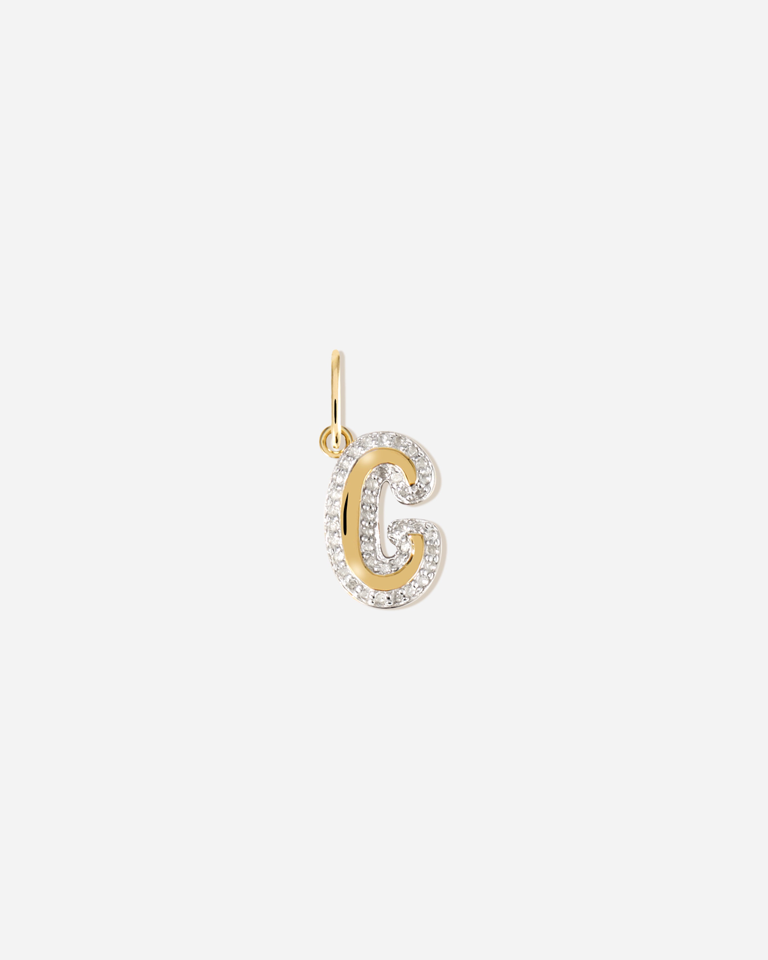 Bubble Letter Topaz Charm