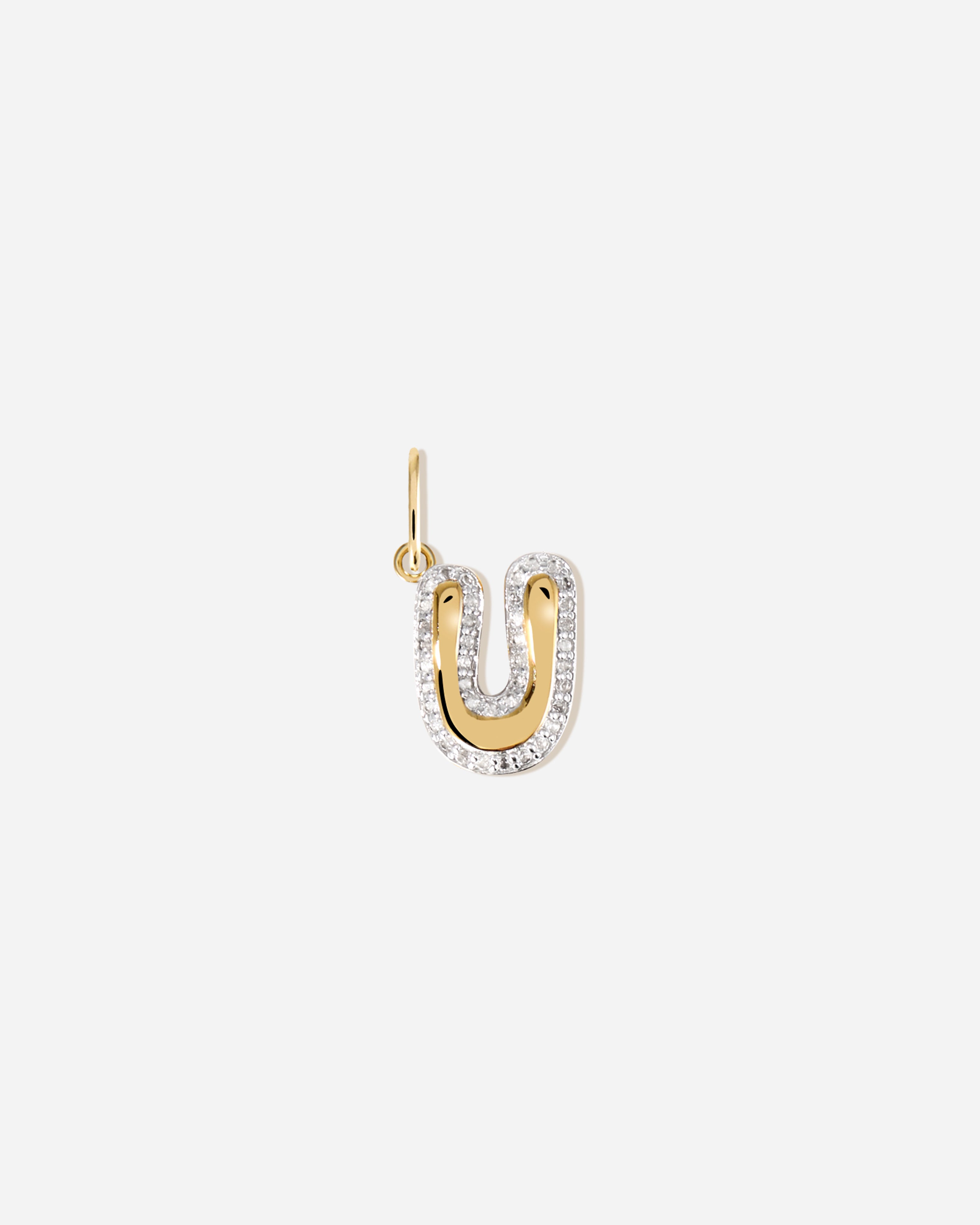 Bubble Letter Topaz Charm