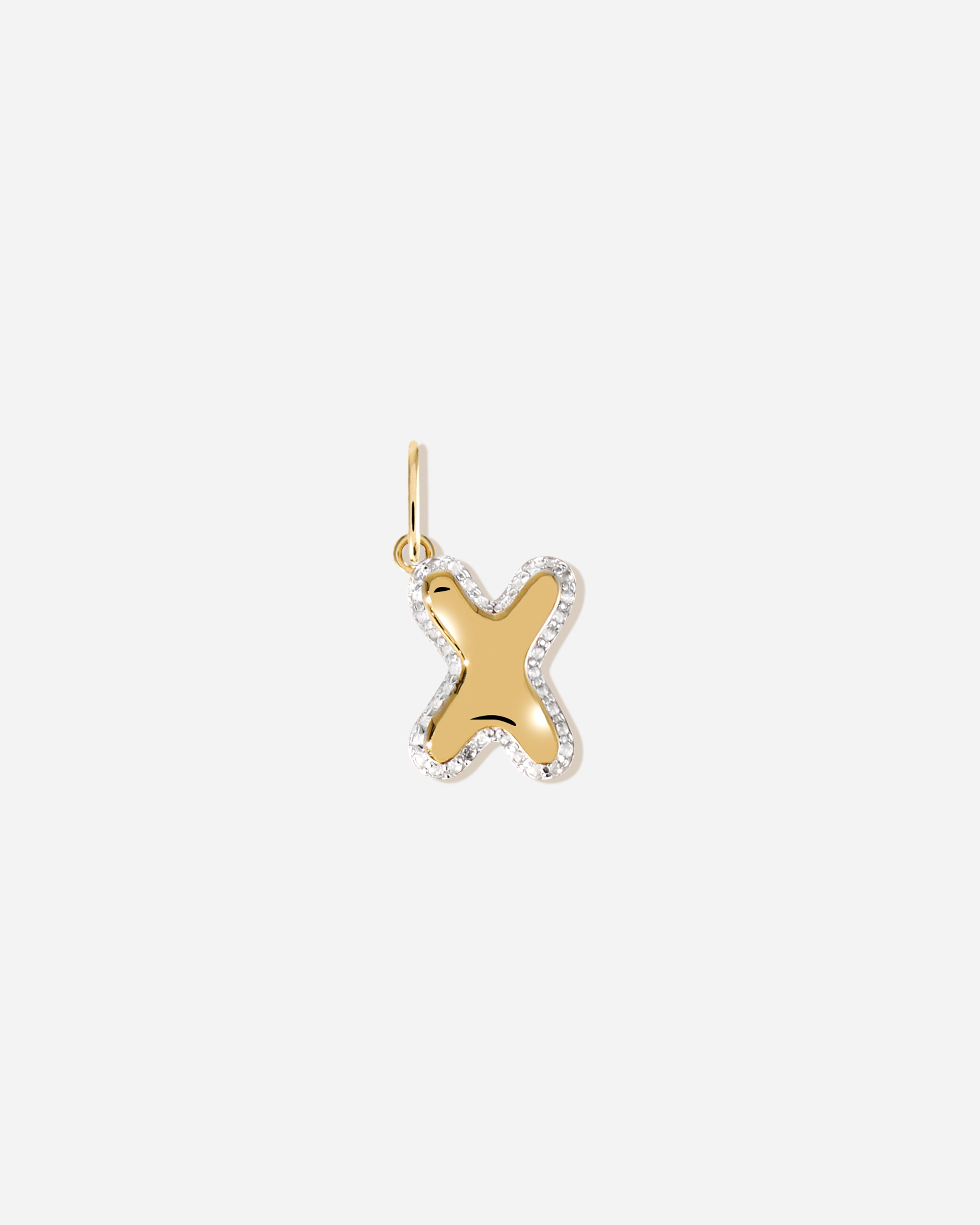 Bubble Letter Topaz Charm