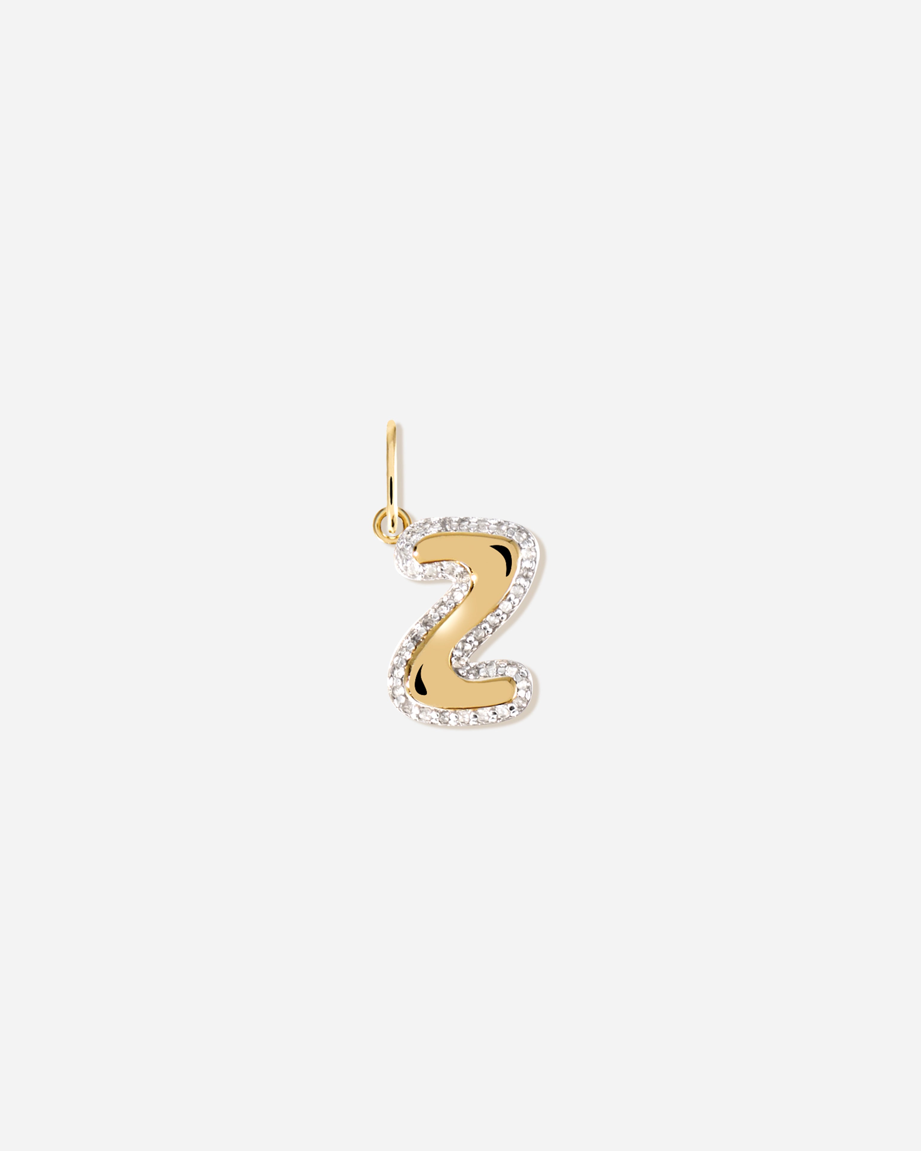 Bubble Letter Topaz Charm