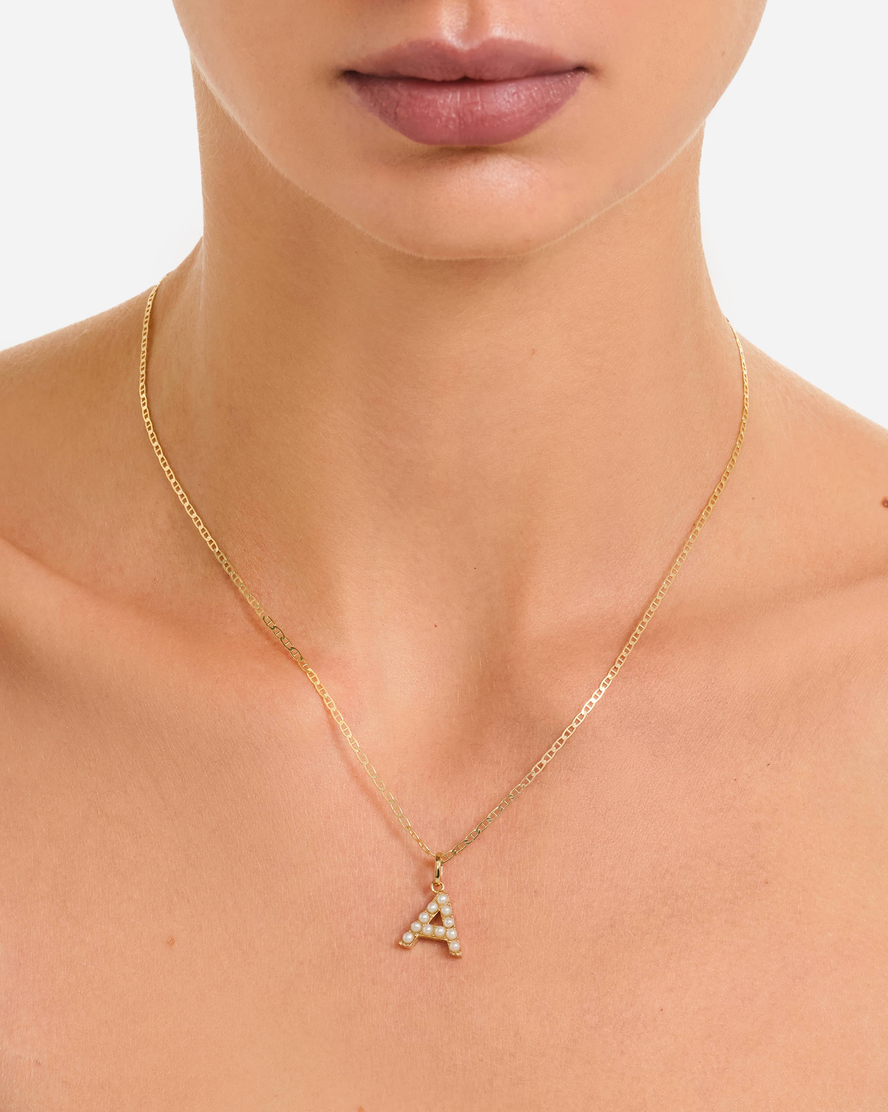 Pearl Letter Charm