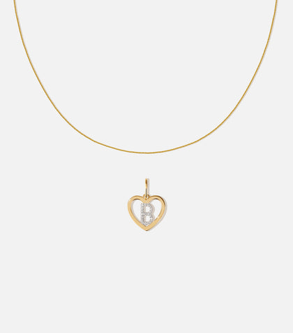 BRUNA The Label Sets B / 14k Massivgold / Laborgezüchtete Diamanten Amour Letter Pendant Set