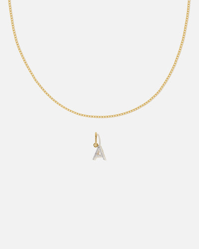 Lab-Grown Diamond Letter and Lyon Necklace Set