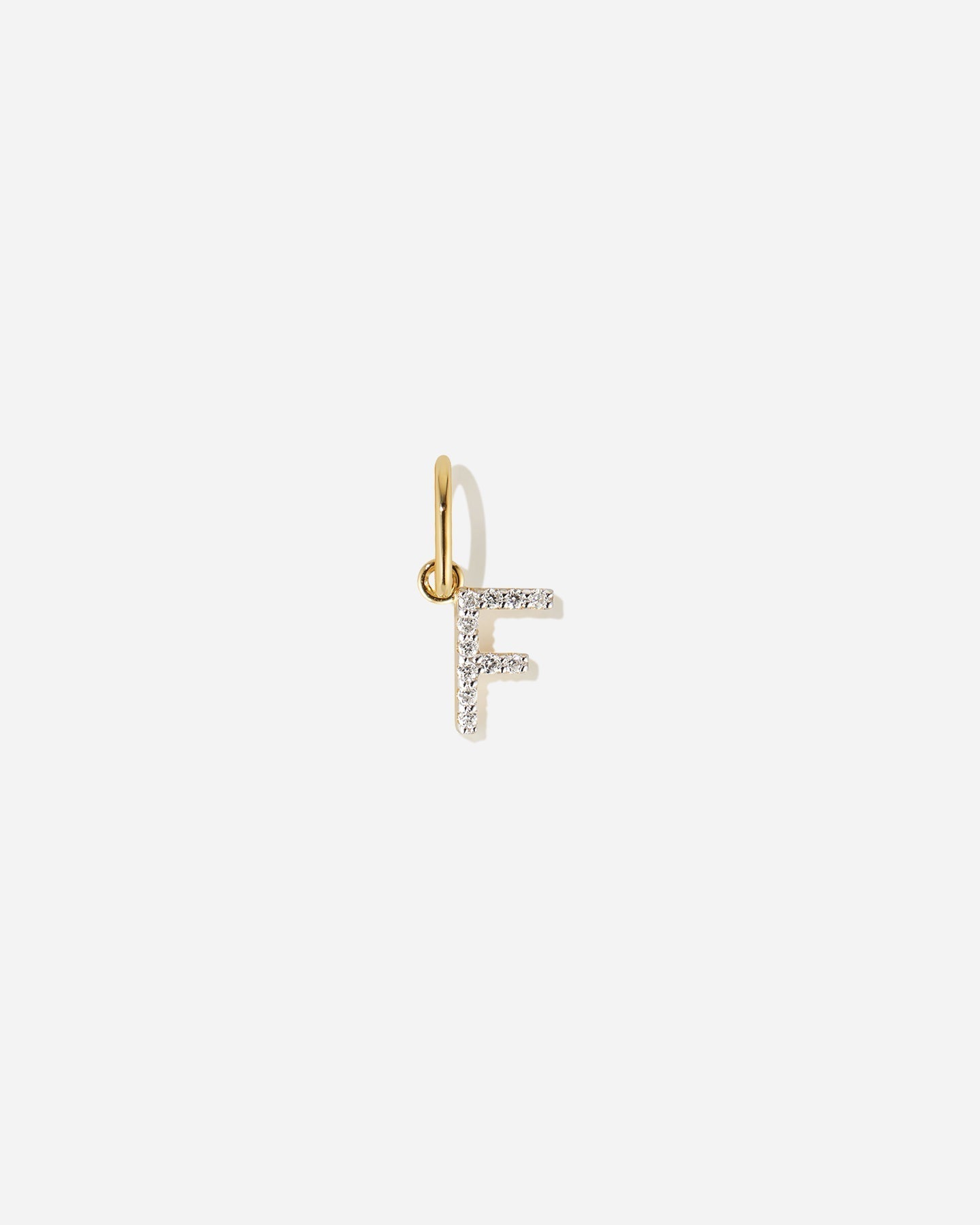 BRUNA The Label Charm F / 14k Massivgold / Laborgezüchtete Diamanten Lab-Grown Diamond Letter Charm