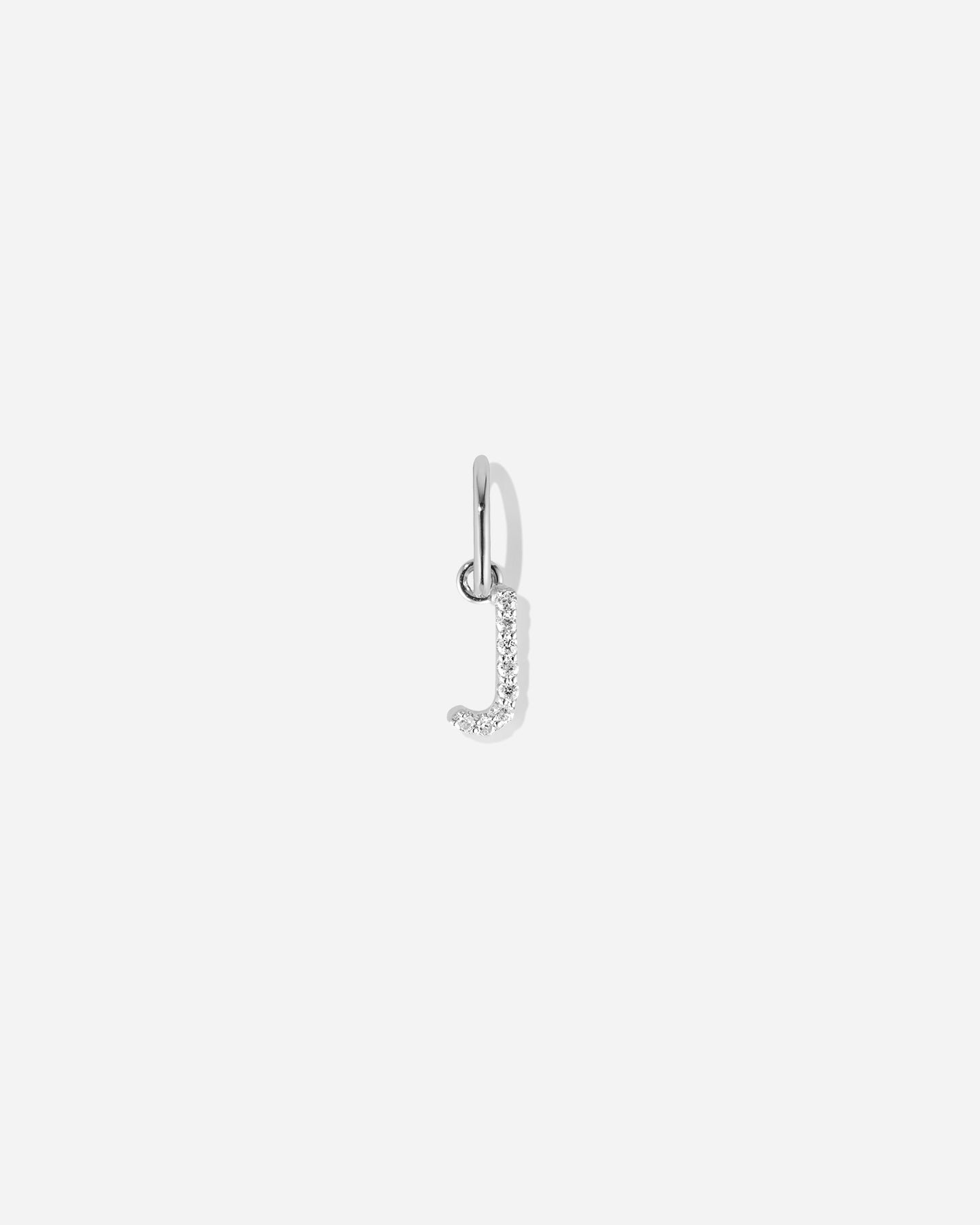 BRUNA The Label Charm J / 14k Weißgold / Laborgezüchtete Diamanten Lab-Grown Diamond Letter Charm