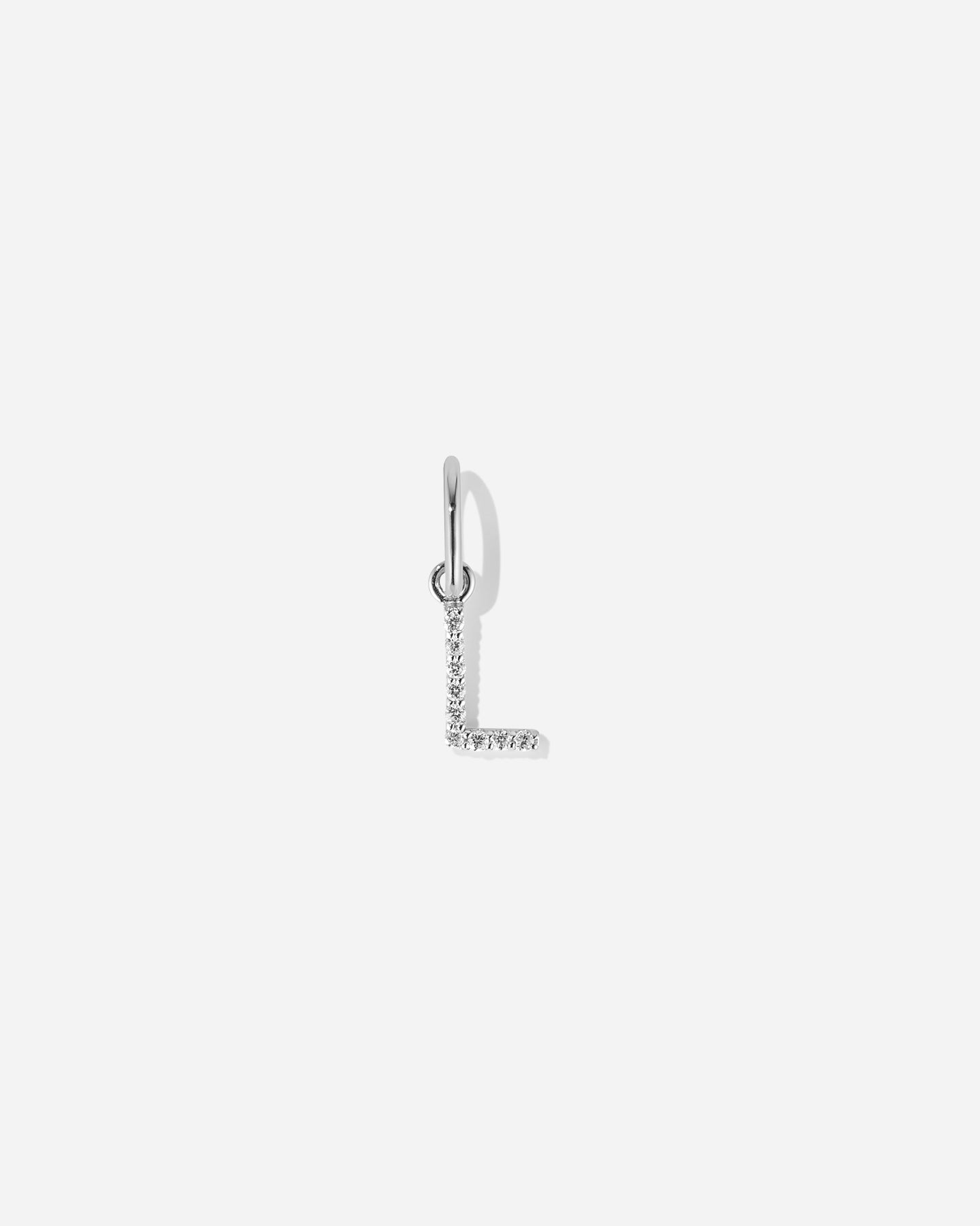 BRUNA The Label Charm L / 14k Weißgold / Laborgezüchtete Diamanten Lab-Grown Diamond Letter Charm
