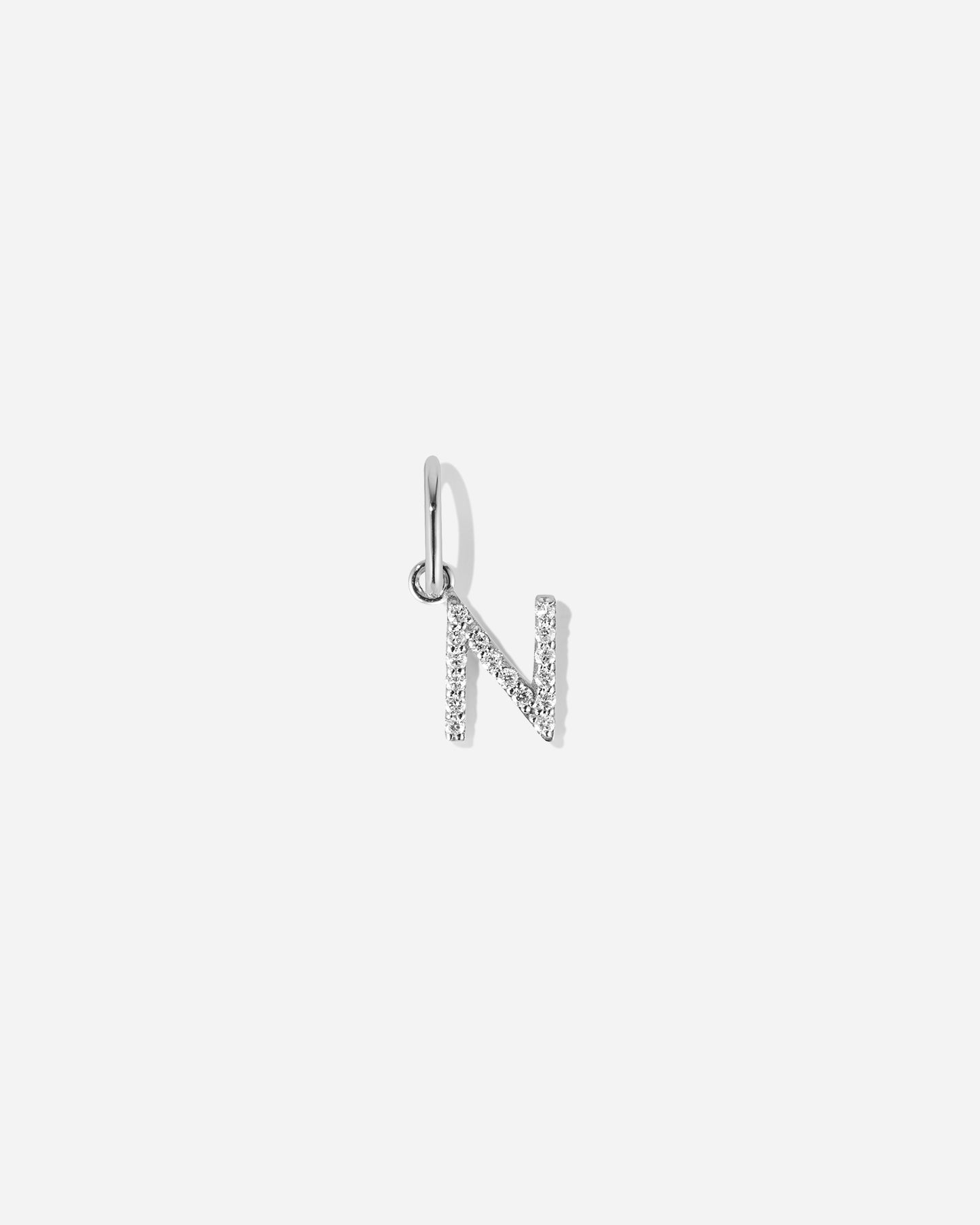 BRUNA The Label Charm N / 14k Weißgold / Laborgezüchtete Diamanten Lab-Grown Diamond Letter Charm