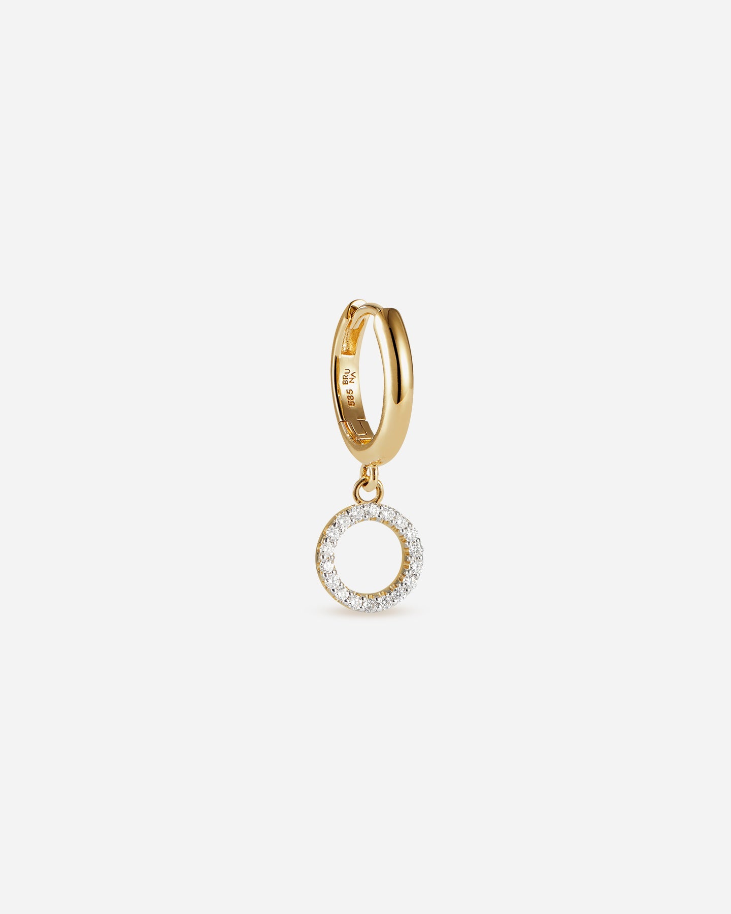 BRUNA The Label Earrings O / 14k Massivgold / Laborgezüchtete Diamanten Lab-Grown Diamond Letter Hoop