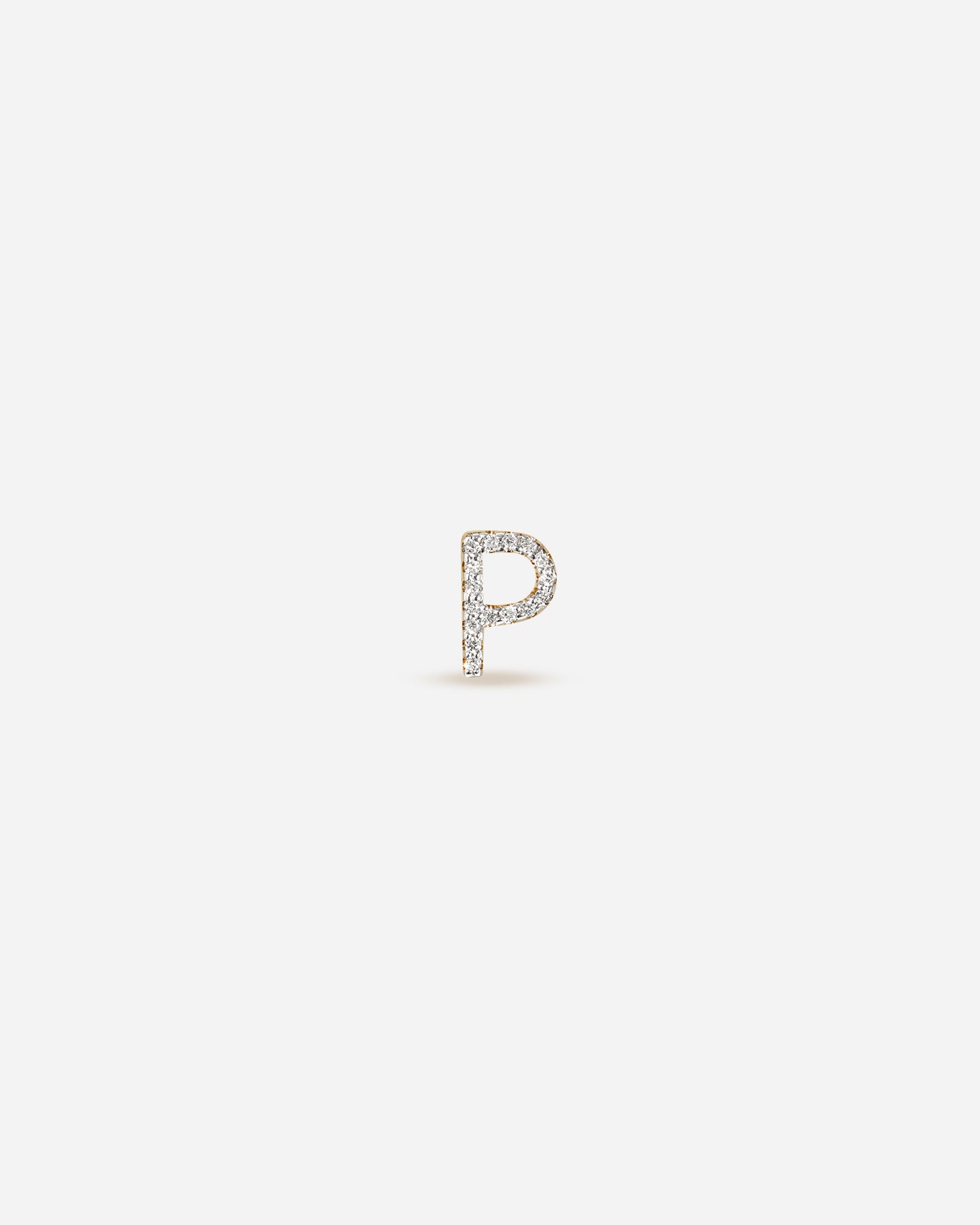 BRUNA The Label Earrings P / 14k Massivgold / Laborgezüchtete Diamanten Lab-Grown Diamond Letter Stud
