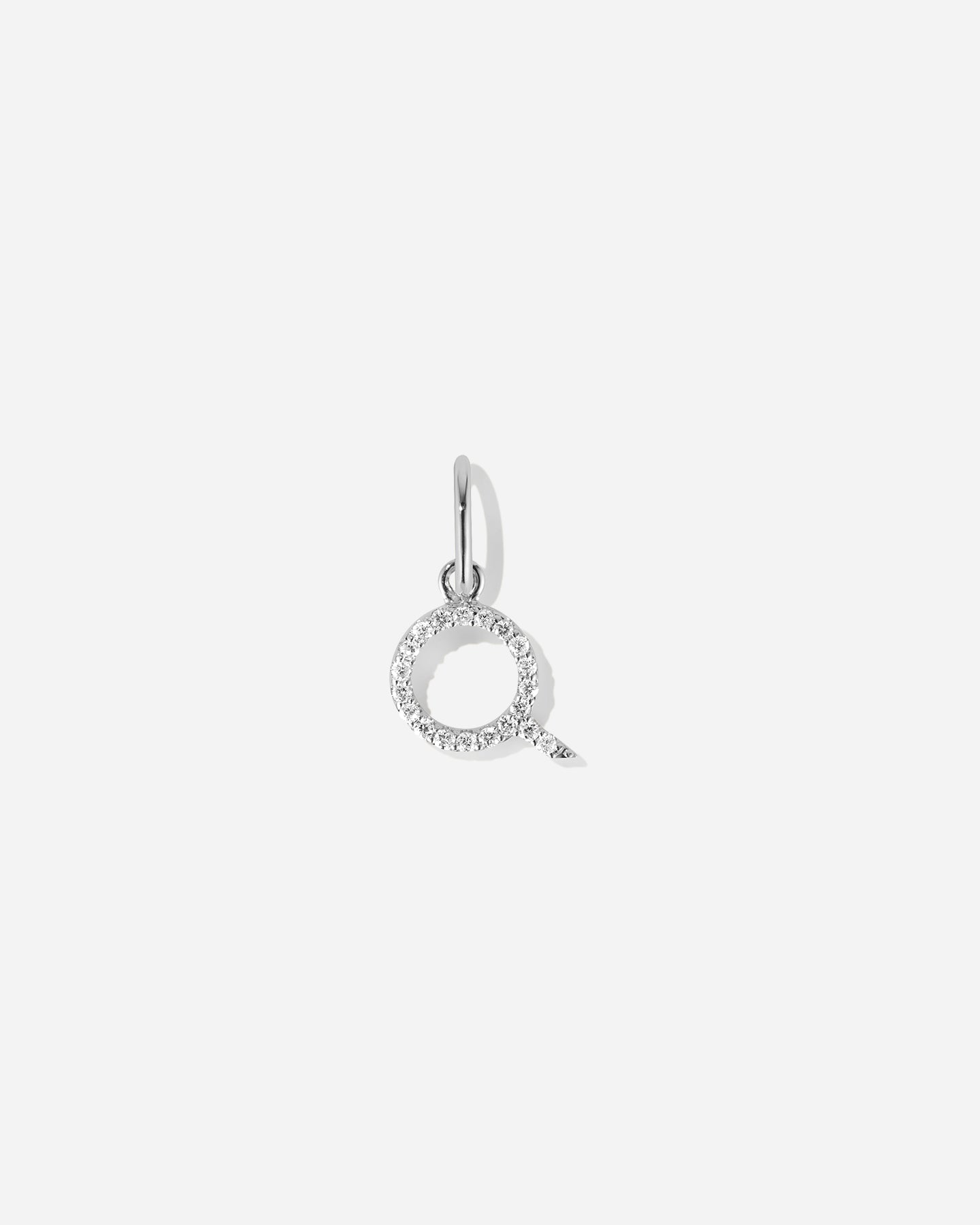 BRUNA The Label Charm Q / 14k Weißgold / Laborgezüchtete Diamanten Lab-Grown Diamond Letter Charm