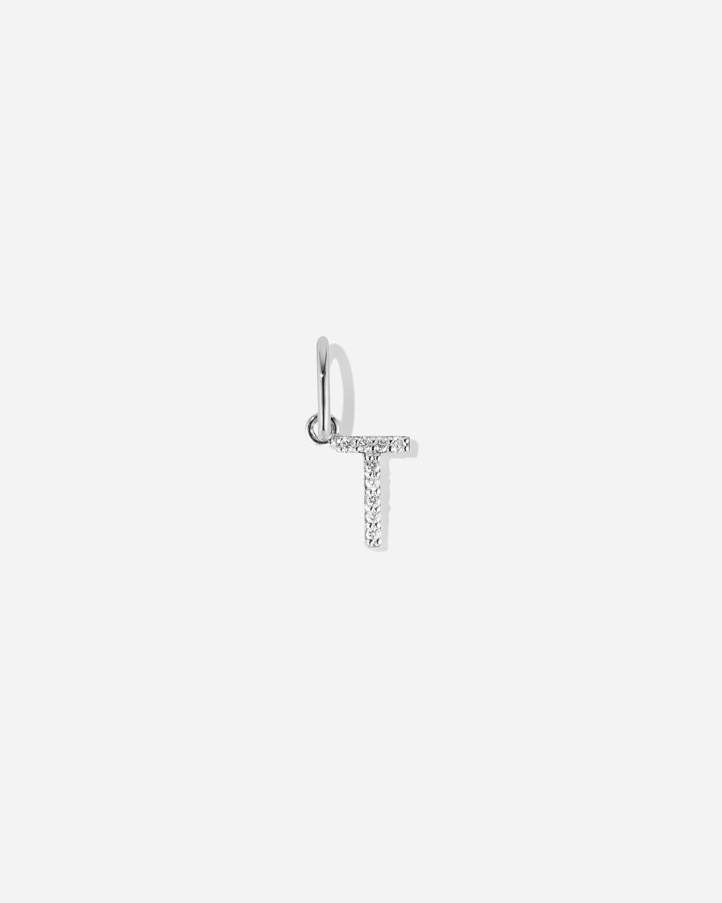 BRUNA The Label Charm T / 14k Weißgold / Laborgezüchtete Diamanten Lab-Grown Diamond Letter Charm