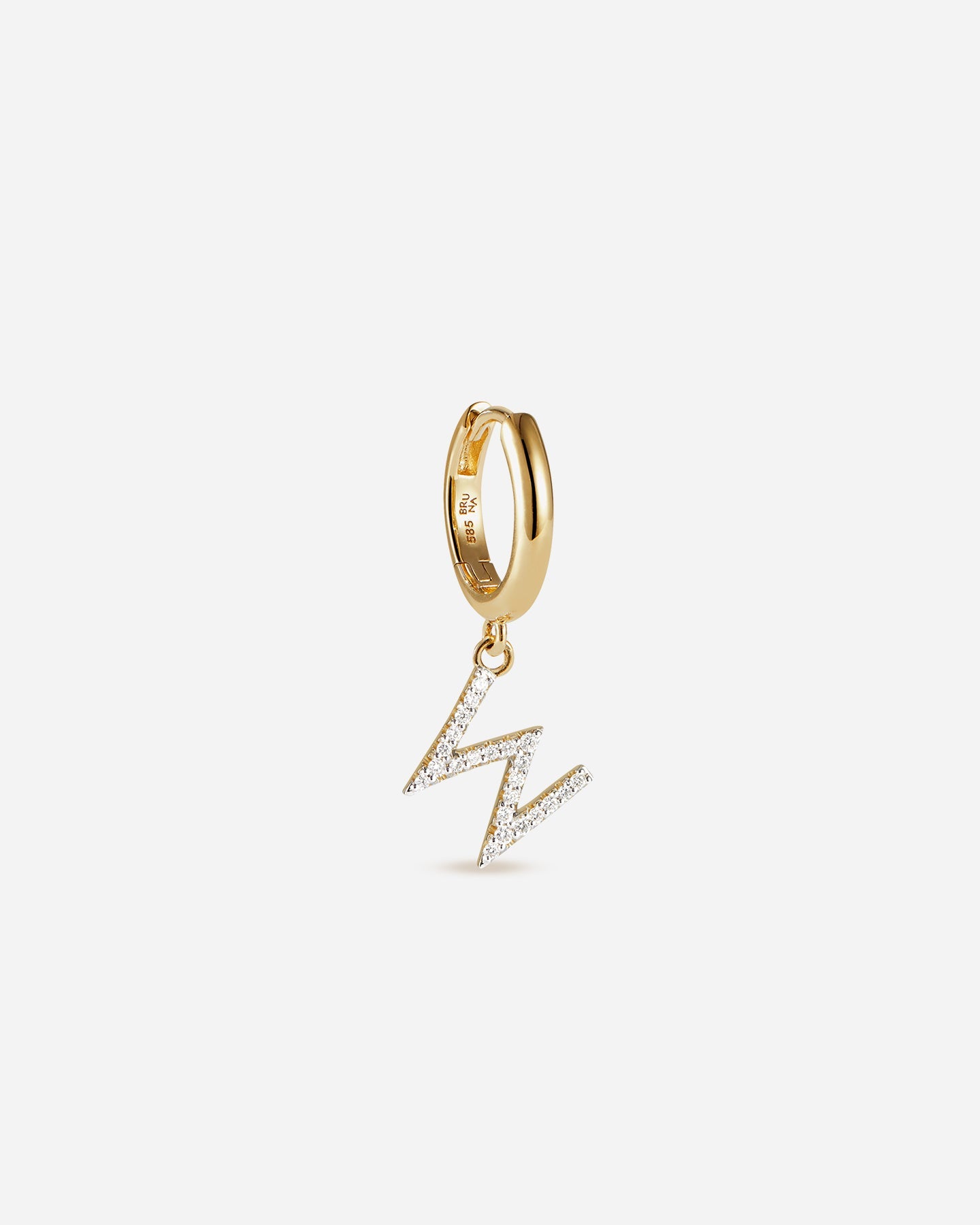 BRUNA The Label Earrings W / 14k Massivgold / Laborgezüchtete Diamanten Lab-Grown Diamond Letter Hoop