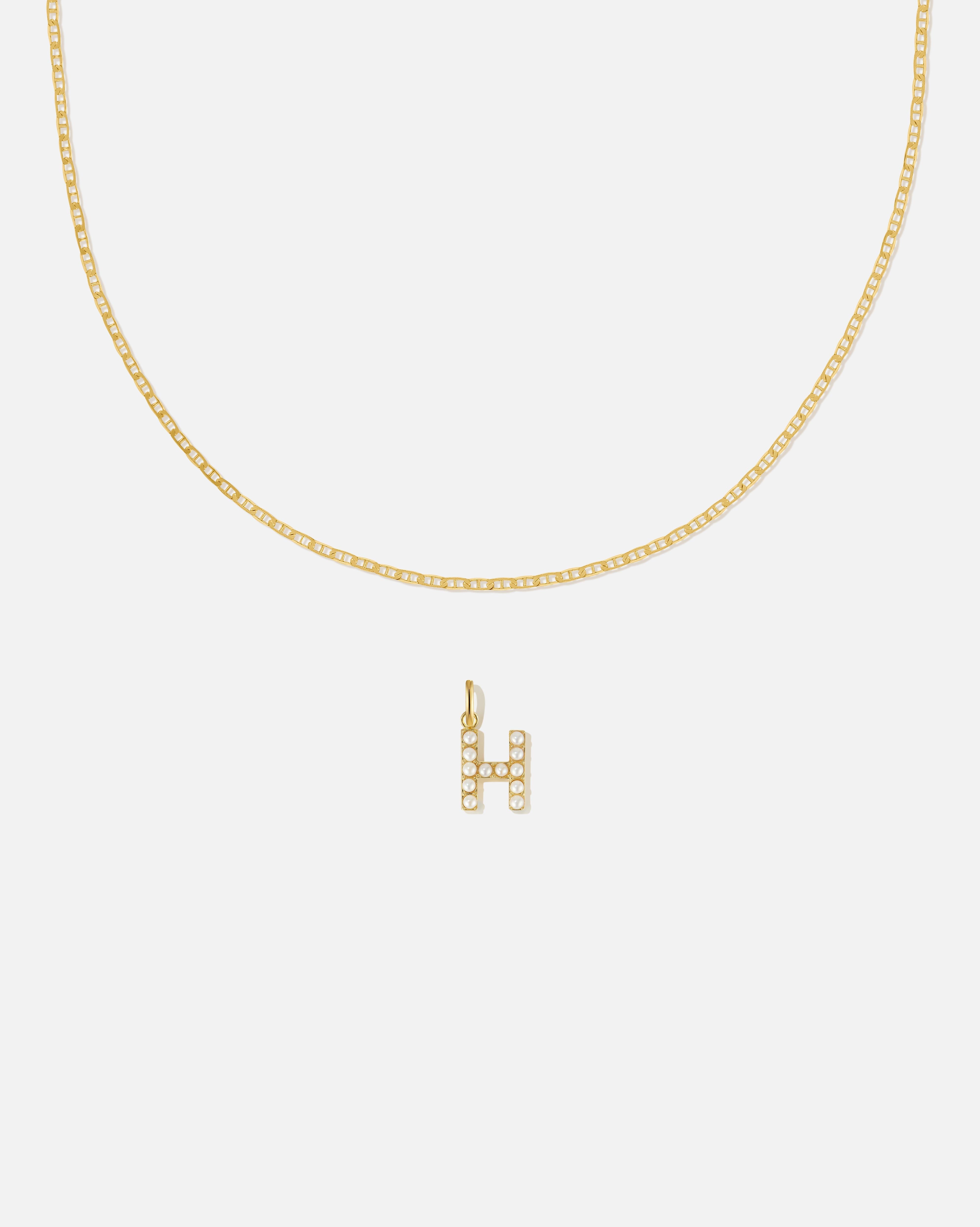 BRUNA The Label Sets H / 18k Gold Vermeil / Perlen Pearl Letter Charm Set