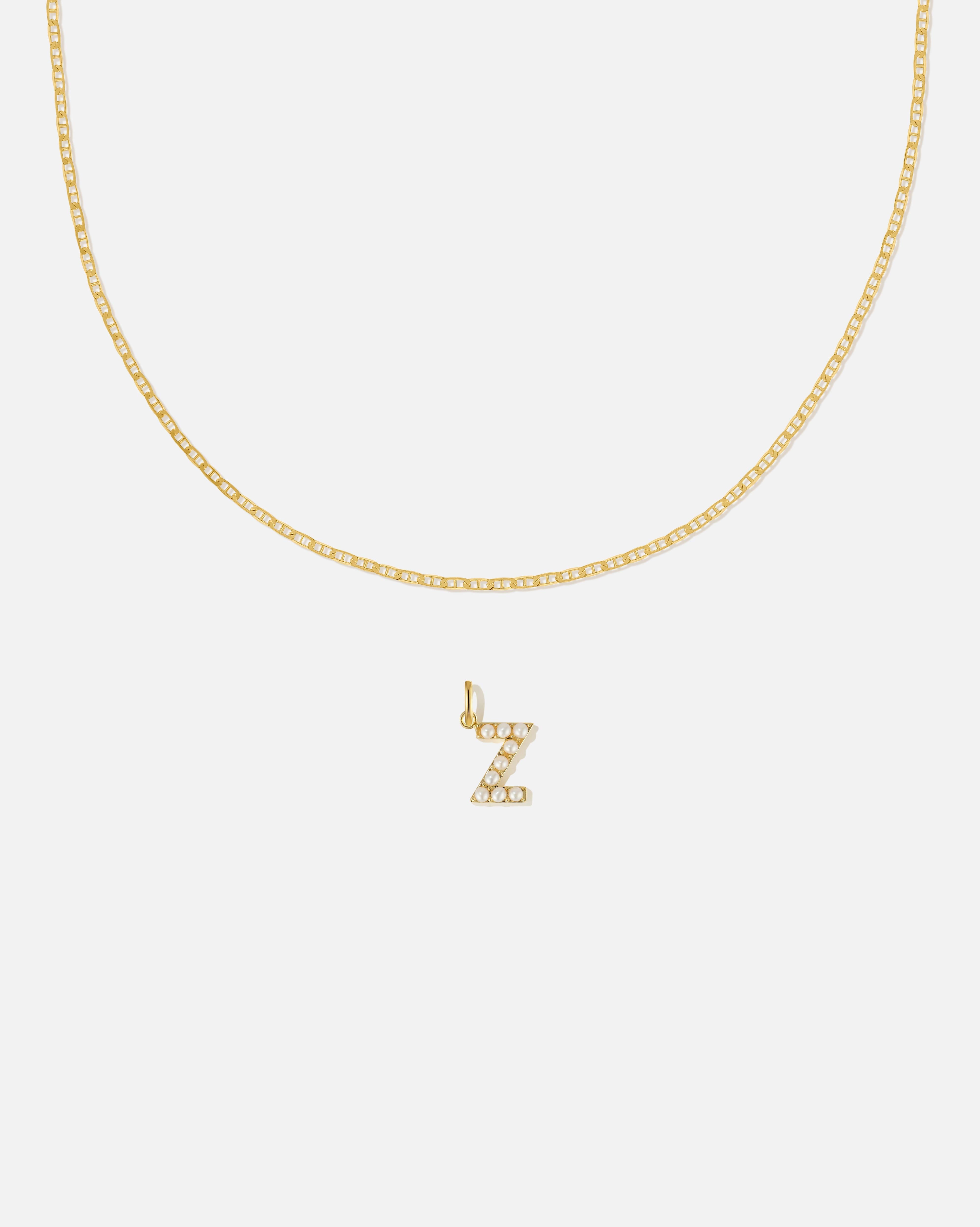 BRUNA The Label Sets Z / 18k Gold Vermeil / Perlen Pearl Letter Charm Set