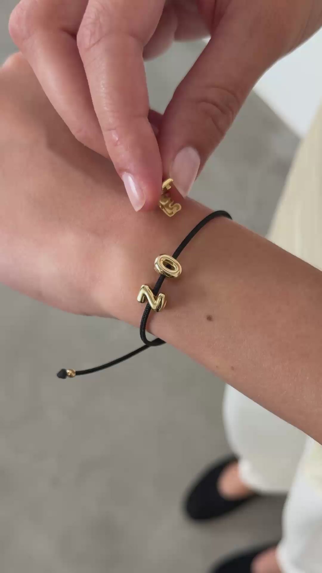 BRUNA The Label Charm Bubble Letter Click Charm 18k Gold Vermeil letter-lifestyle - 18k-gold-vermeil-letter-lifestyle