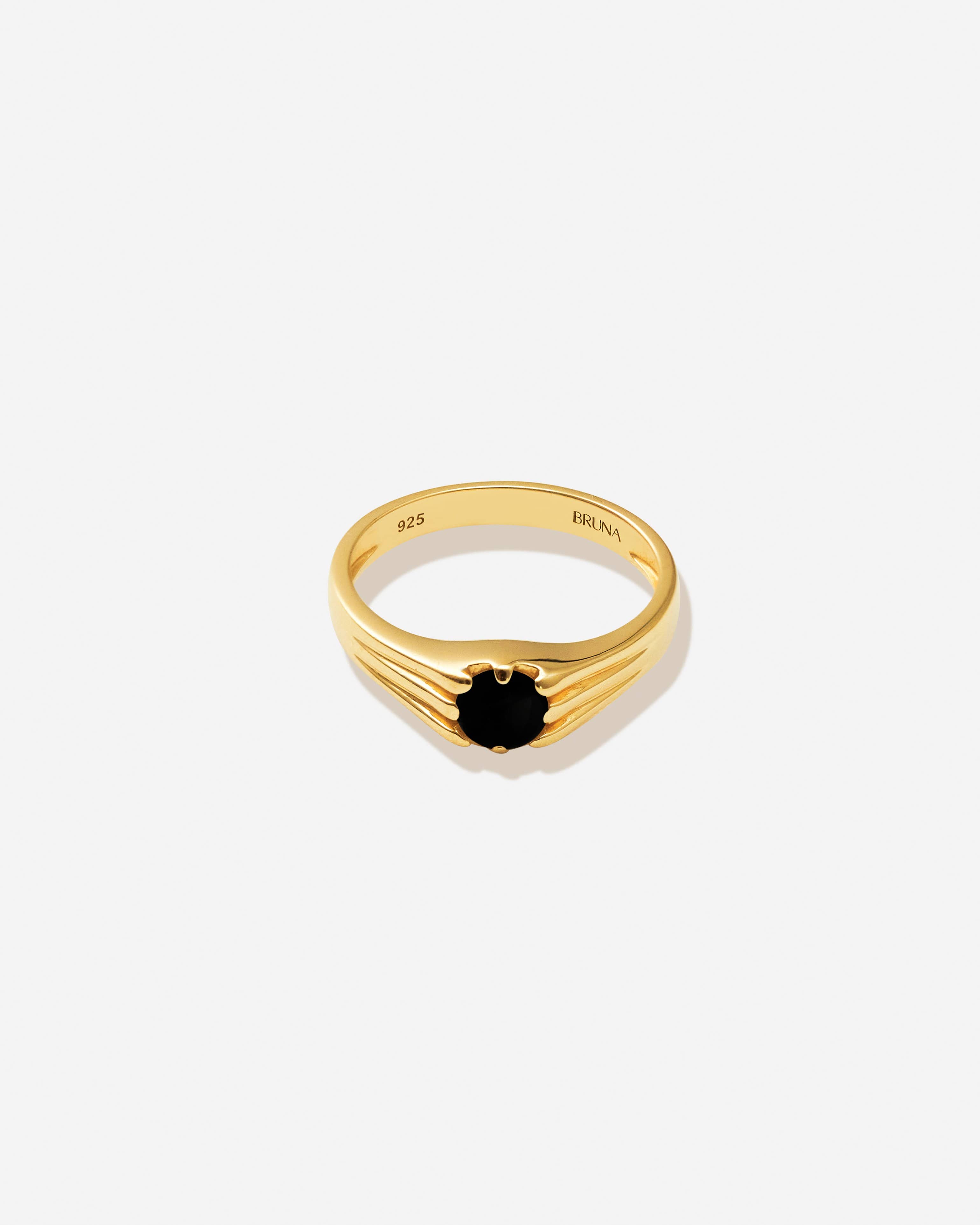 BRUNA The Label Ring 18k Gold Vermeil / 52 / Black Onyx Cap-Ferrat Onyx Ring