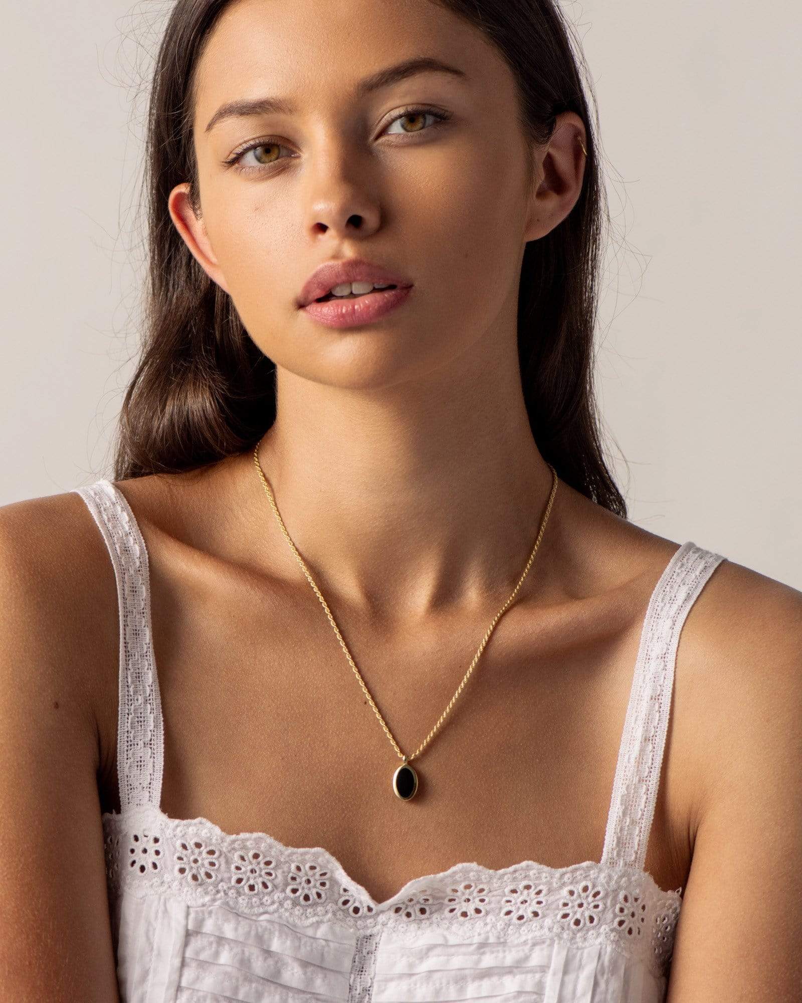 BRUNA The Label Necklace 18k Gold Vermeil / Black Onyx Como Onyx Necklace