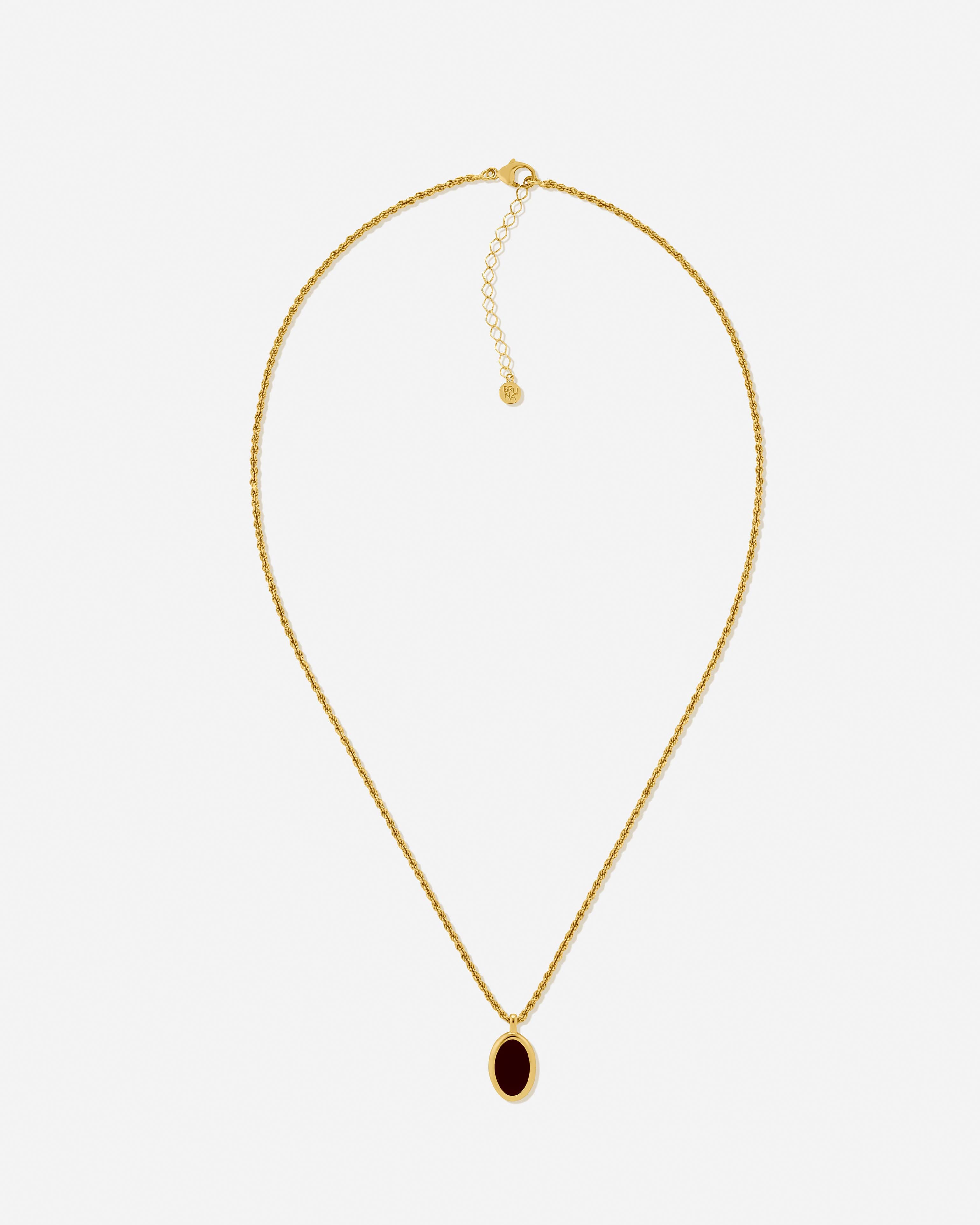 BRUNA The Label Necklace 18k Gold Vermeil / Black Onyx Como Onyx Necklace