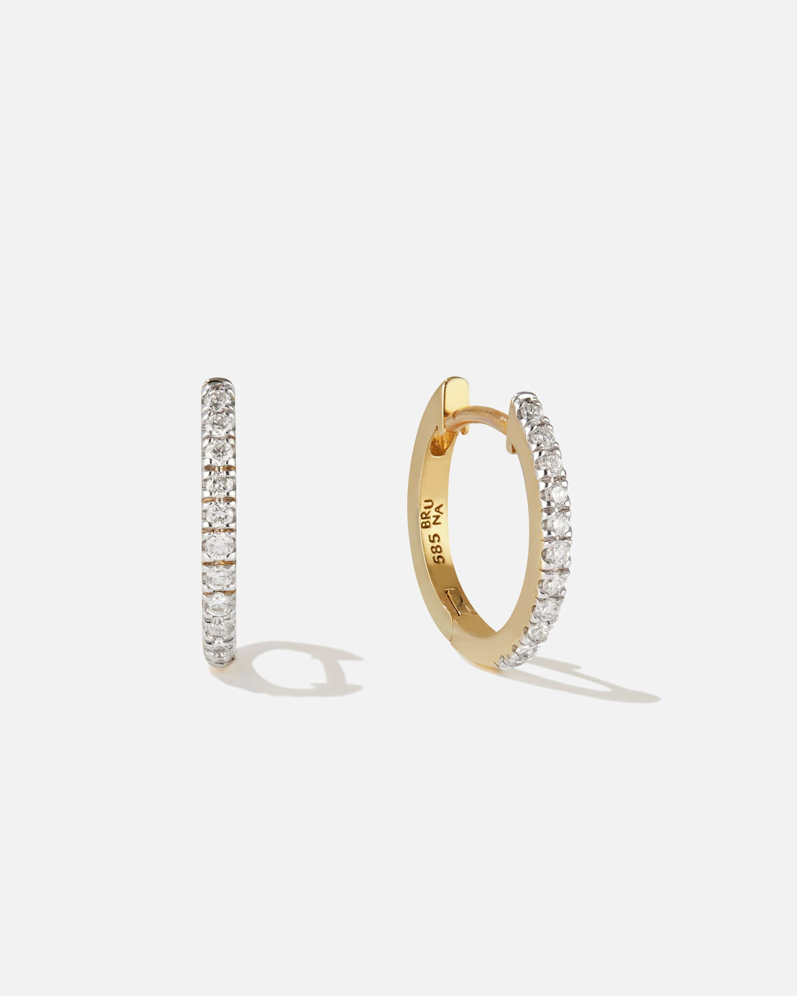BRUNA The Label Earrings 14k Massivgold / Laborgezüchtete Diamanten Lumière Hoops