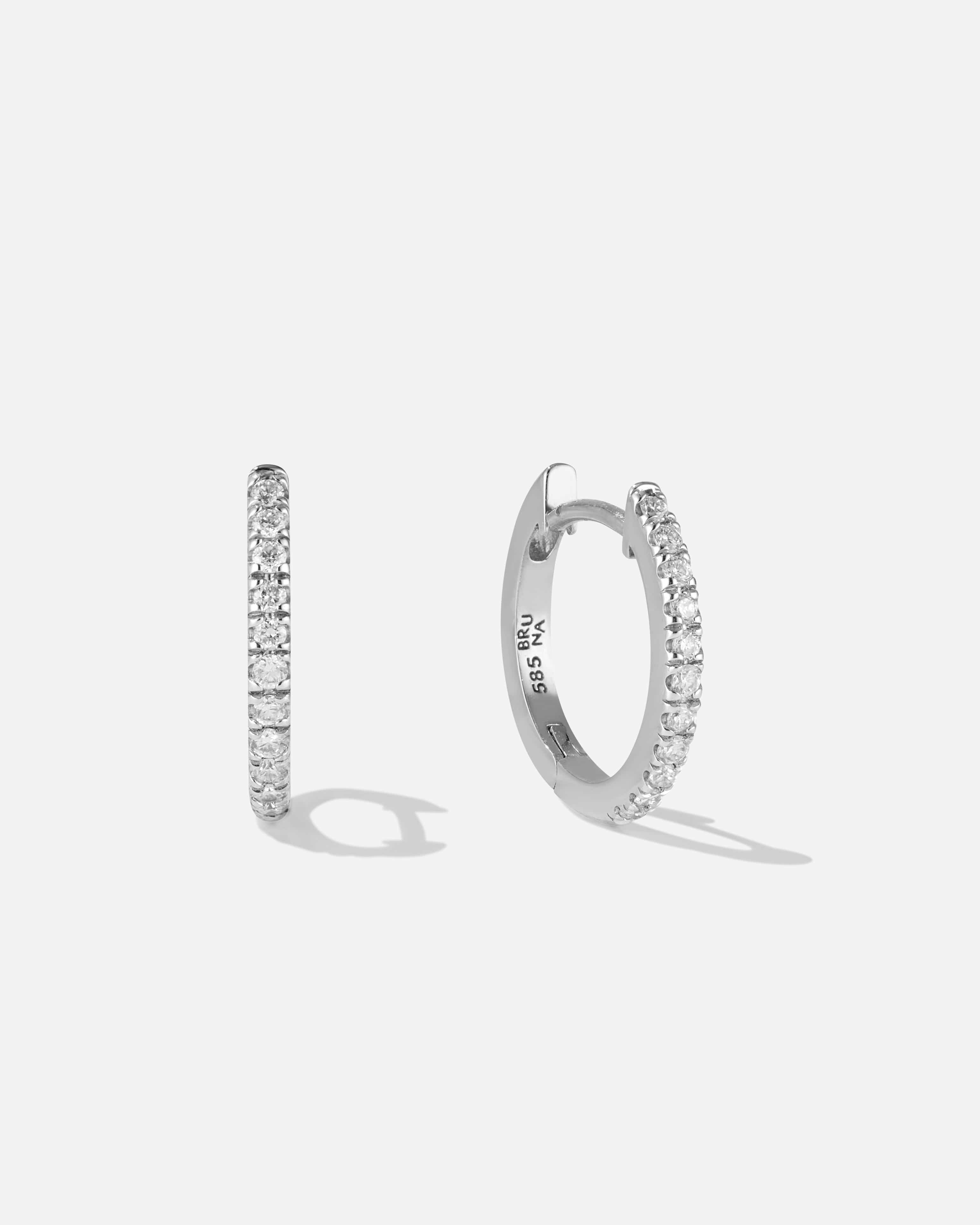 BRUNA The Label Earrings 14k Weißgold / Laborgezüchtete Diamanten Lumière Hoops