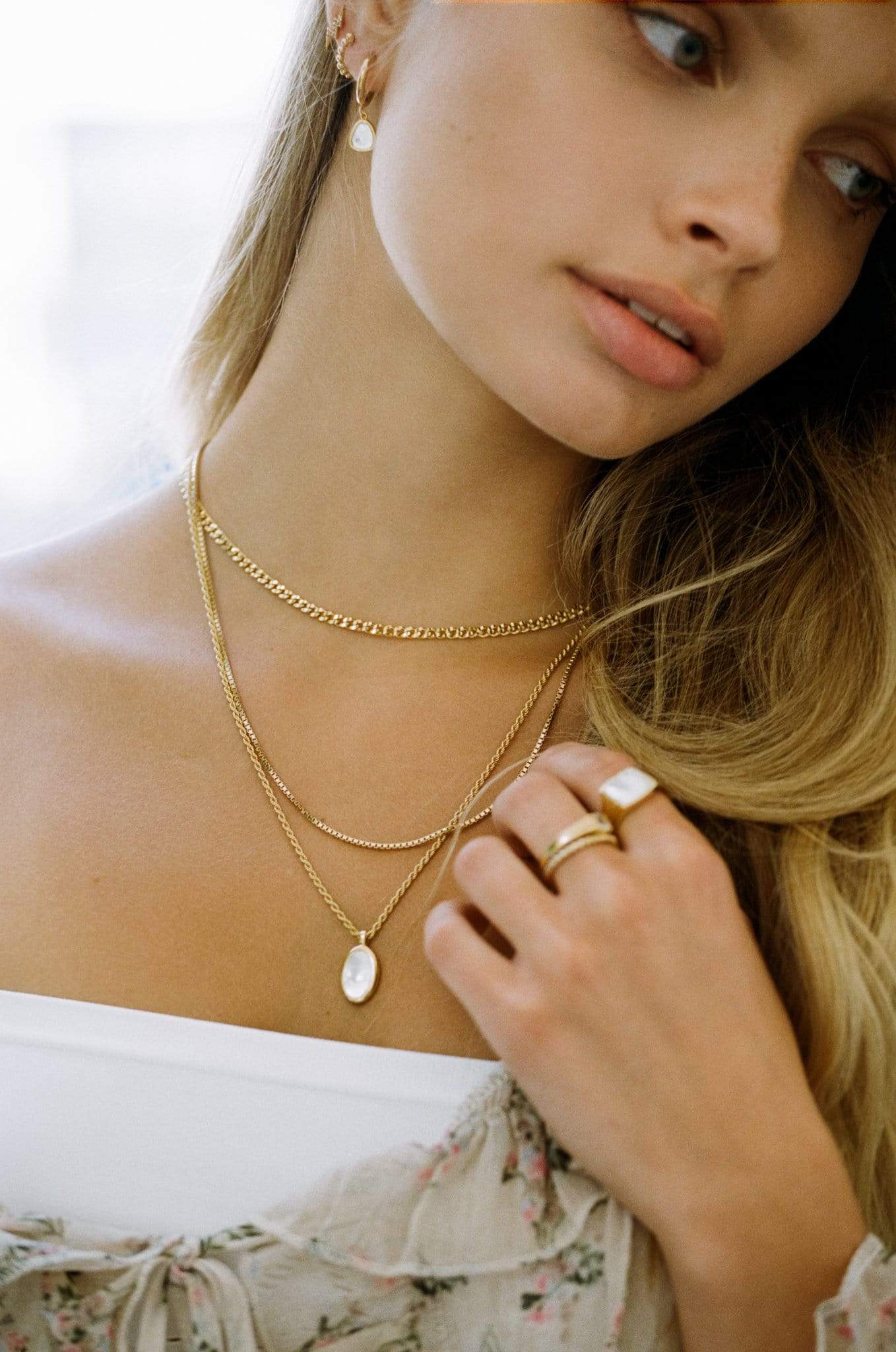 BRUNA The Label Earrings Ohana Pearl Mini Hoops