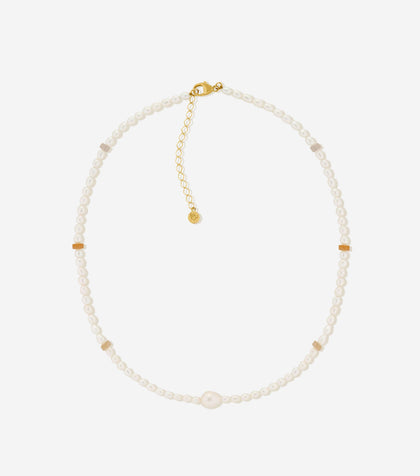 BRUNA The Label Necklace 18k Gold Vermeil / Perlen Terra Choker