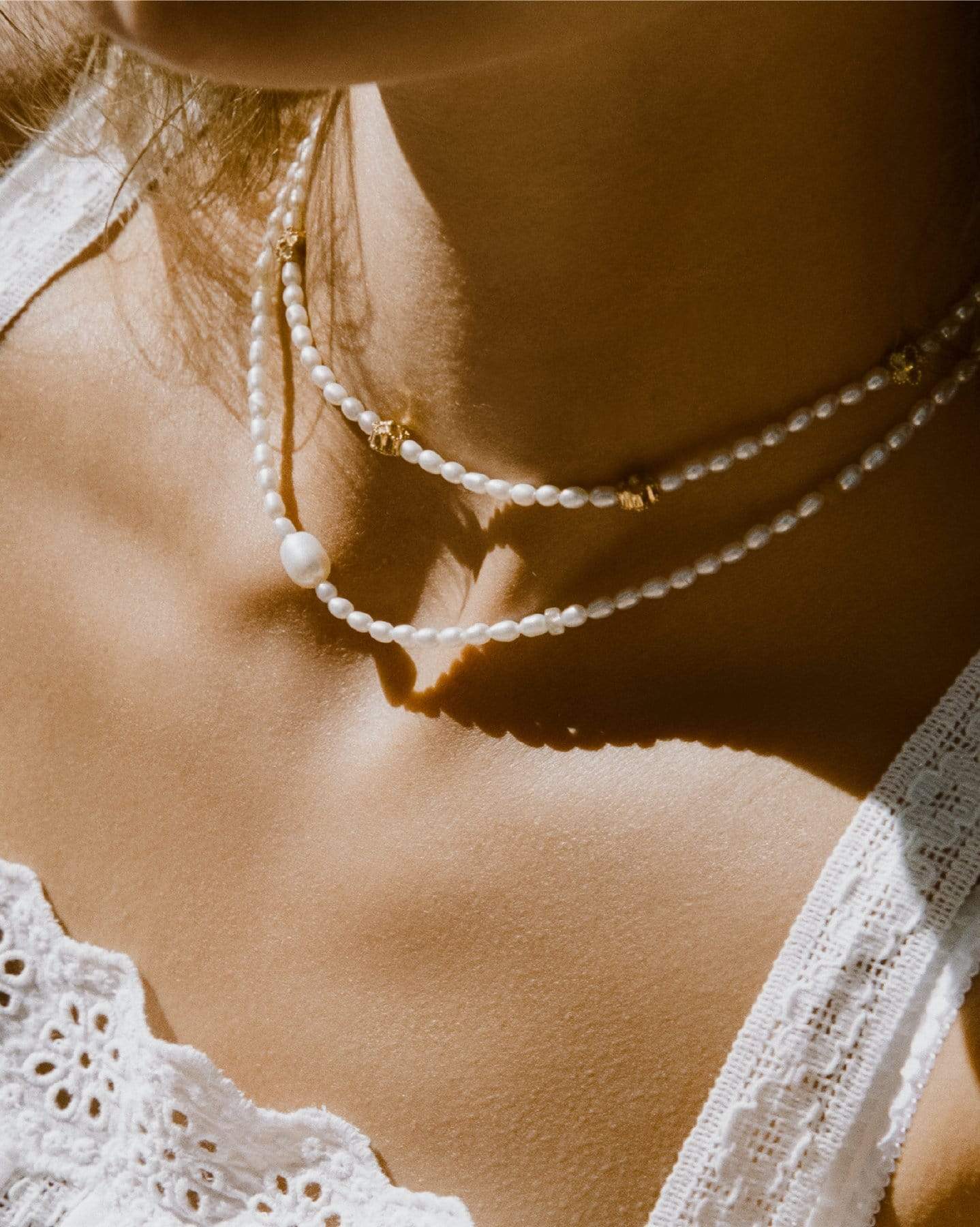 BRUNA The Label Necklace 18k Gold Vermeil / Perlen Terra Choker